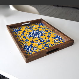 Aberto Design Bandeja REF040 Multicolor de Madera Maciza con Impresión UV